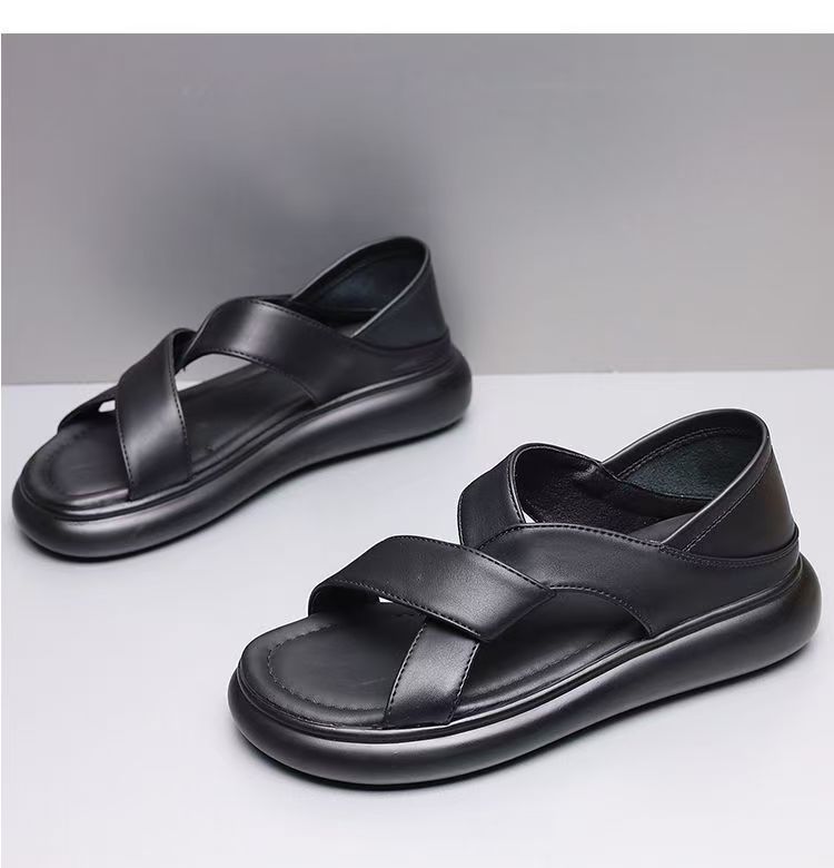 Soft Leather Bag and Sandals Women's Summer Wear 2025 New Fashion Versatile Two-wear Slippers Flat-soled Soft-soled Beach Shoes