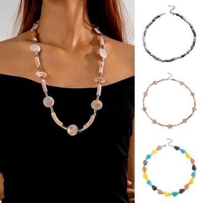Women Bohemian Necklace Special-Shaped Beads Necklace Beach Necklace Jewelry for Daily Street Parties Vacations
