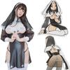 Cosplay Sexy Sister Nun Open Chest Open Butt Costume Lingerie Maid Saint Pastor Missionary Church Choir Cute Lingerie Halloween Dress Veil Nipples 4