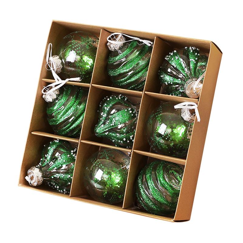 9PCS 8CM Christmas Balls Decorations Champagne White Xmas Tree Hanging Ornaments Pendant 2025 New Year Party Home Decor Navidad