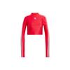 Originals 3-Streifen Cropped Langarm High-Neck Top Damen Tops Rot IR8132