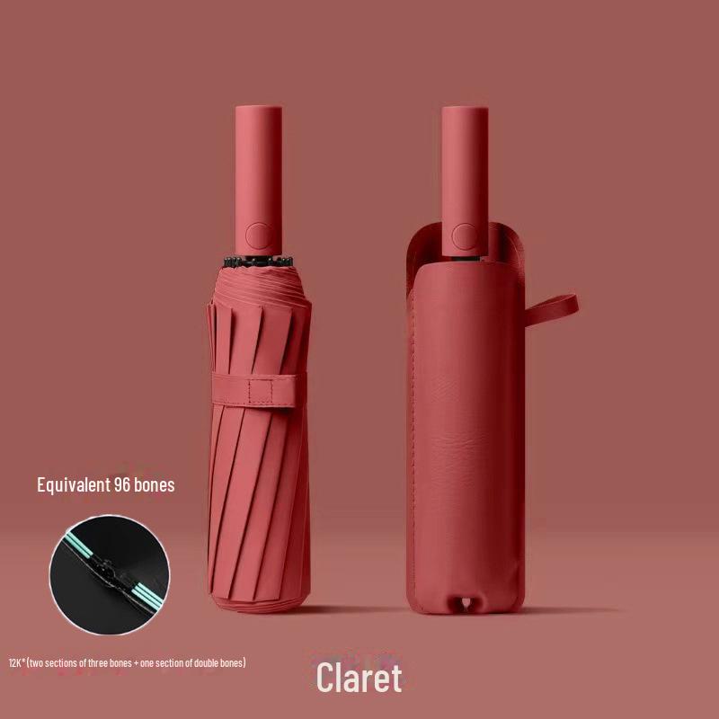 24-Rib Automatic Folding Women's UV Protection Sunshade Umbrella