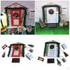 Christmas Door Mailbox Wooden Garland Broom Bucket Miniature Festive 1/12 crafts Toys
