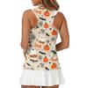 Women's Sleeveless Golf Shirt with Zipper and Halloween Print for Casual Sports Wear