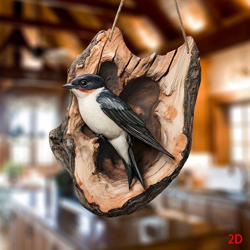 1Pc Vintage 2D Bird Wooden Signage 8In Farmhouse Wall Decoration Garden Flower Bird Market Porch Home Photo Background