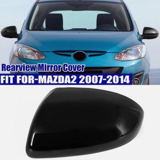 Left Driver Side Rearview Mirror Cover Cap Trim Black for Mazda 2 DEMIO 2007-14