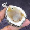 Natural Agate Geode Slice 925 Sterling Silver Jewelry Pendant 2.68" ETC-14529