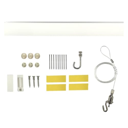 Fukui Metal Craft Rail Sun Picture Rail, 65cm Wide, Hook Type, with Nylon Line Set, Frame, Picture Display, DIY, Rental, Wall Mount, for Drywall, WRS-