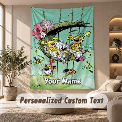 Tapestry Custom Name Text, Wall Hanging Tapestry Home Room DecorMarsupilami