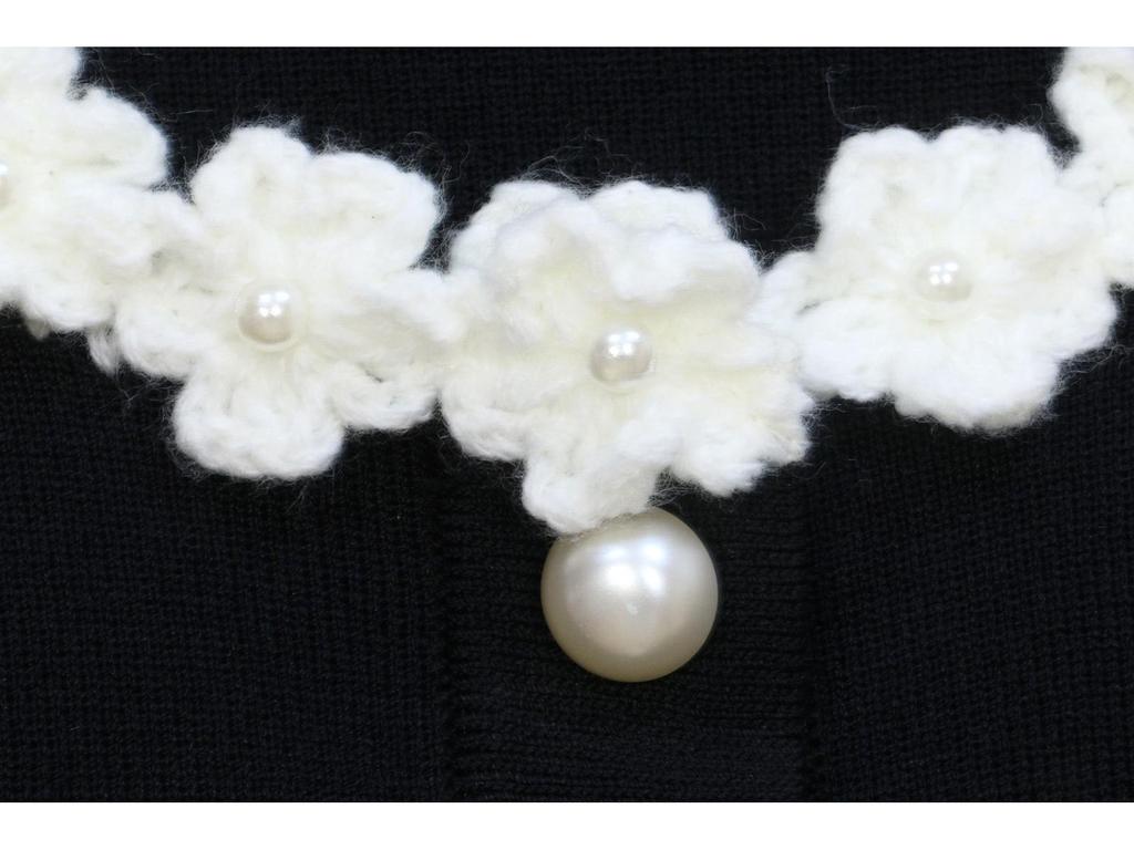 S Family 25th Anniversary Spring Floral Embroidered Beaded Knit Cardigan