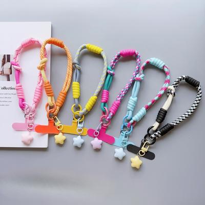 1Pc Phone Wrist/Thumb Strap - 2-in-1 Adjustable Short Braided Rope, Strong & Durable, For Both Men & Women