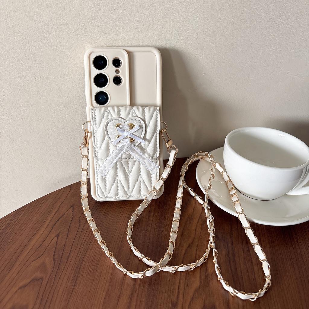 Crossbody Heart Wallet Card Holder Phone Case For Samsung Galaxy S26 Ultra S25 Edge S24 S22 S23 S21 FE Note 20 PU Leather Cover