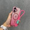 Fashion With Lanyard Gradient Glitter Phone Case For iPhone 16 17 15 14 13 12 11 Pro Max Magnetic Wireless Charge Bumper Cover