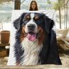 Comfortable Bernese Mountain Dog Pattern Blanket Soft High-Definition Digital Print Cooling Blanket All-Season Use Soft Breathab