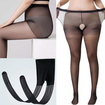 Collant 15D Senza Cavallo Donna Taglia Plus Grande Alta Elasticità Sexy Nylon Grande Calze Collant Primavera Autunno Nero Bianco 2XL 4XXXL 5XL