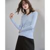 DEMAUNA Women's V-Neck Color Block Cable Knit Cardigan