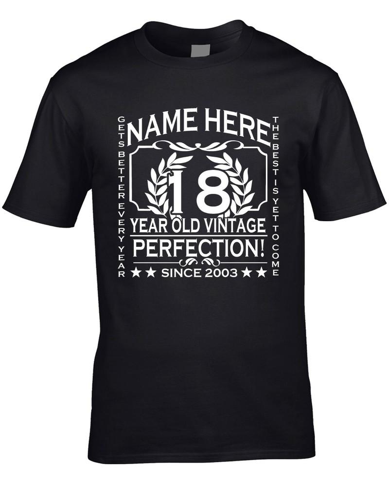 

18th Birthday T-Shirt Personalise with Name Age Year Ideal Birthday Gift T-Shirt Unisex T-Shirt XL