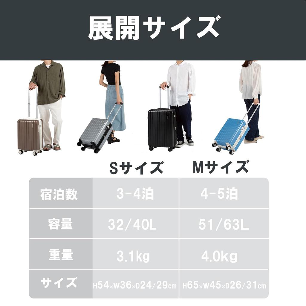 Rimini Flaminia Suitcase, 3-4 Nights, 32L, 3.1kg, Carry-on, Expandable, Made by Ace, Model No. 05121, Silver