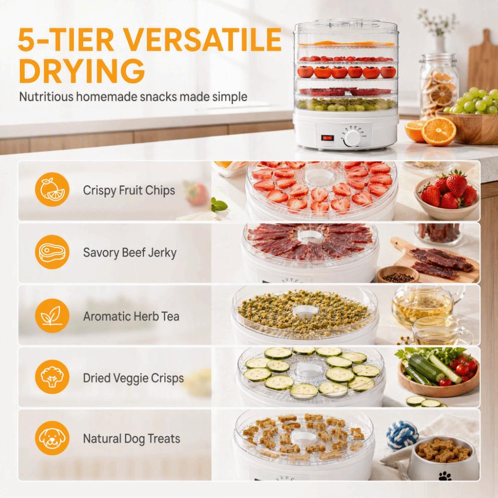 Transparent Trays Food Dehydrator Machine Stackable Trays Electric Dehydrating Machine Dog Treats