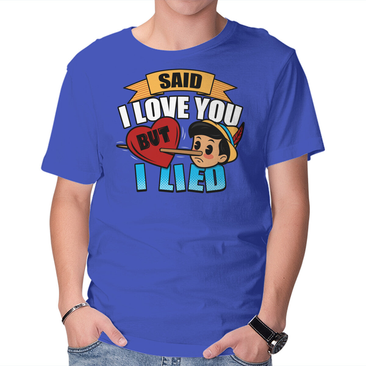Unisex Crew Neck T-Shirt Said I Love You But I Lied Graphic Short Sleeve Casual Tee S