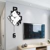 Large Wall Clock Silent Pendulum Battery Operated Non Ticking for Living Room Bedroom Office Home Decorative Wall Clock Square White Wood