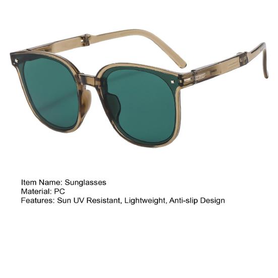 Faltbare Sonnenbrille, UV-beständig, leicht, rutschfest, tragbar, für unterwegs, für Männer, Frauen, Erwachsene, zusammenklappbare Brille, modisches Accessoire