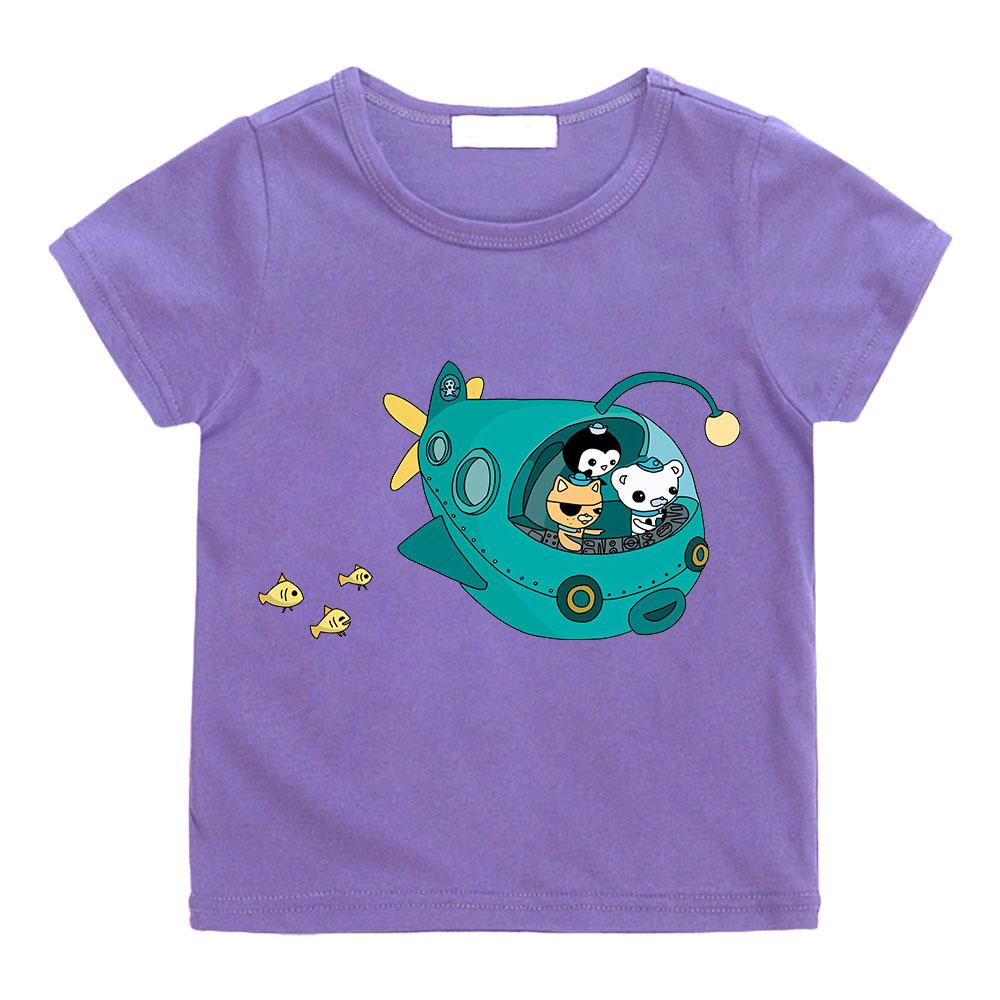 The Octonauts Cartoon Print Anime T-shirt Pure Cotton Cute Funko Tee-shirt Children Camisetas Clothes Tees Top Comic Versatile