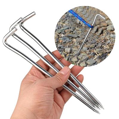 Metal Ground Stakes Spikes 18cm Tent Pegs Portable Tent Ground Nails  Camping