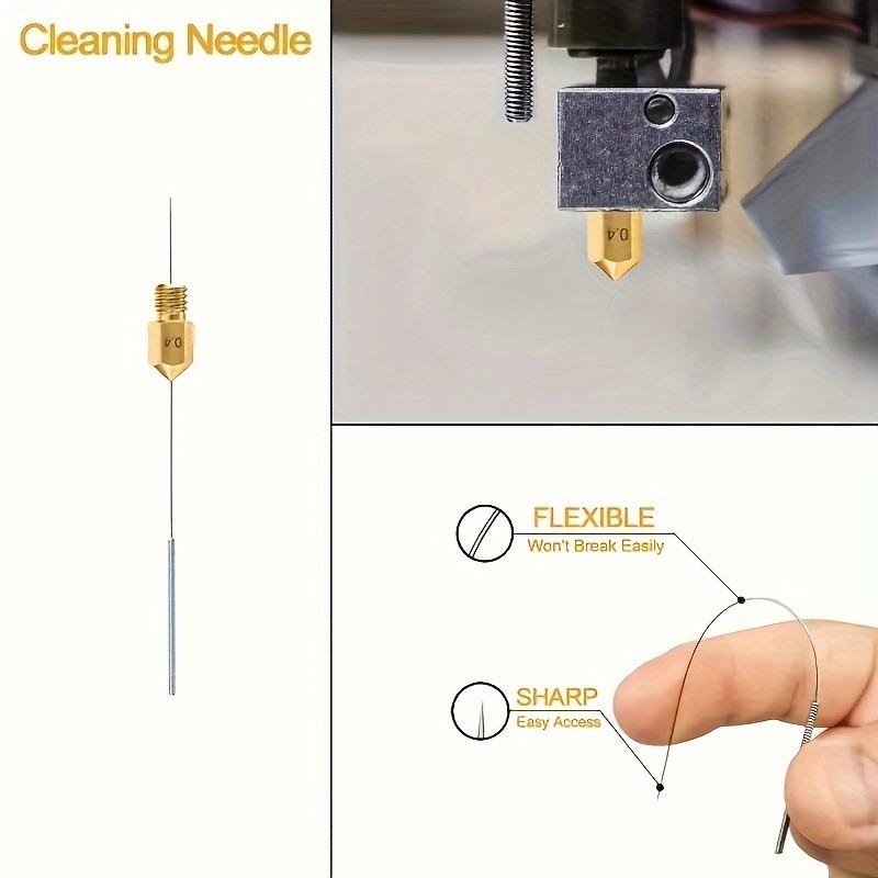 10Pcs 3D Printer Nozzles MK8 Extruder Nozzles and 0.2/0.25/0.3/0.35/0.4mm Stainless Steel Nozzle Cleaning Needles