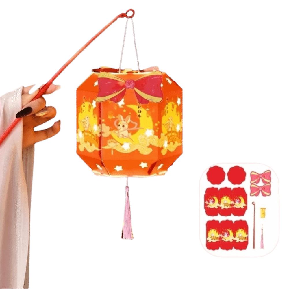Handheld DIY Craft Kit Lantern Rabbit LED Lantern Craft Mid-Autumn Festival Lantern  Gift Style C
