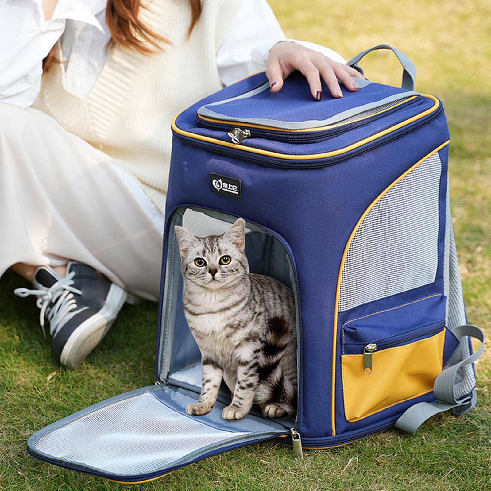 

Cat Backpack Carrier Bag, Foldable, , Small Dogs Cats Rabbits Handbag for Camping жёлтый