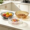 1Pcs Exquisite Flower Shaped Transparent Fruit Plate Plastic Dessert Salad Tray Light Luxury Household Snack Plate