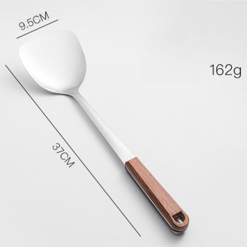 HANYANG Stainless Steel Stir-fry Spatula Large Soup Spoon Thickened Handle Spatula Cookware