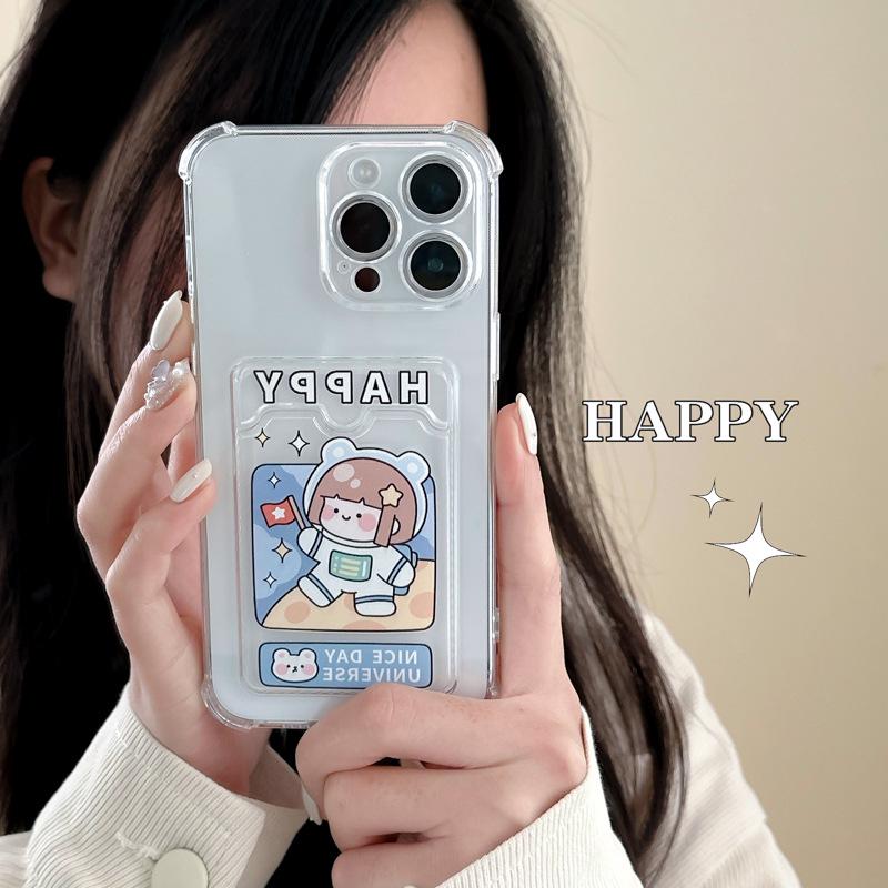 Zhitai iPhone 16 Pro Card Holder Case for 14/15 Pro Max and Cartoon 13 Pro