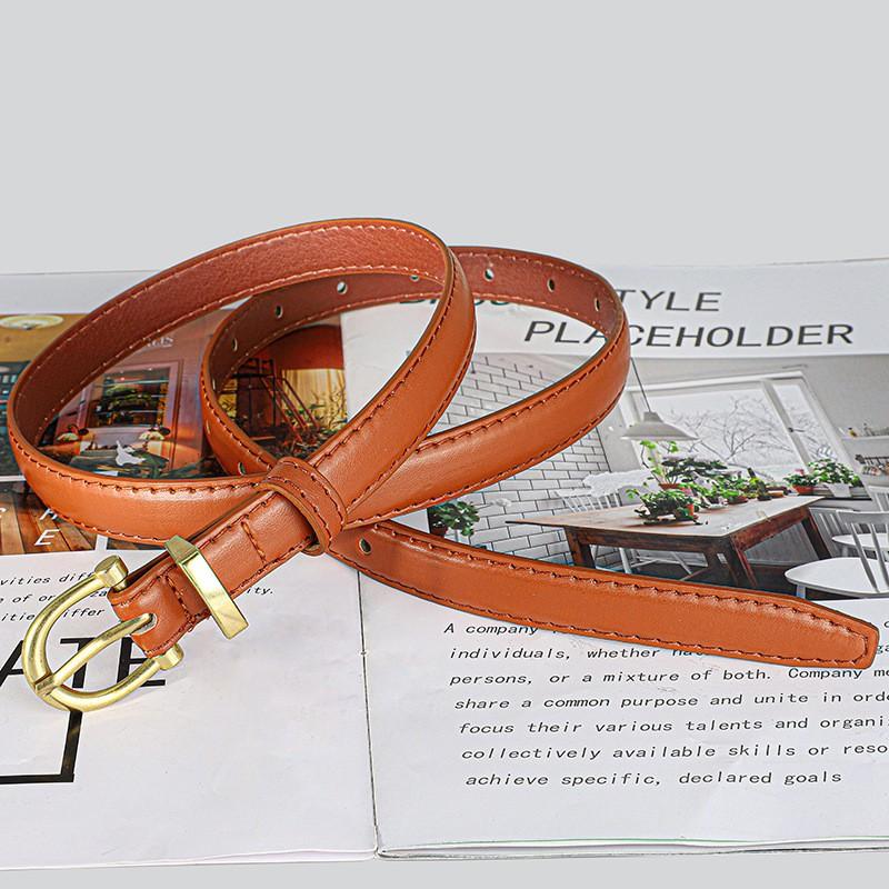 New Women's Pin Buckle Belt, Fashionable, Versatile, Simple Decoration, Trendy, Pure Color, Thin Waistband, Suitable for Jeans