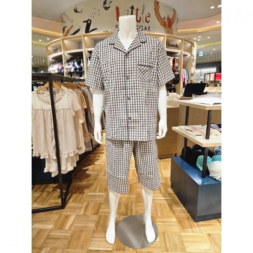 BARBARA Мужская пижама в серую клетку S amp4990S Grey/105