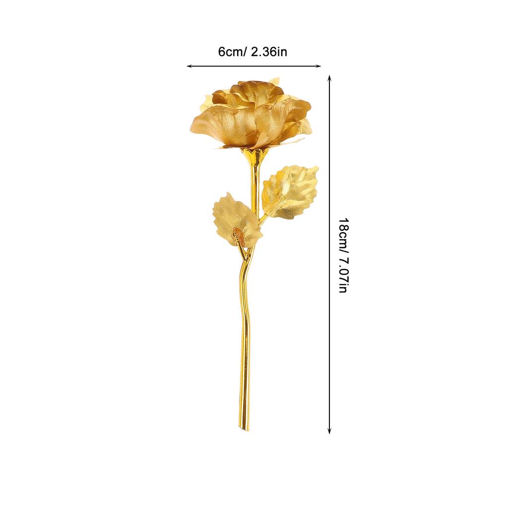 Handcrafted 24K Gold Foil Rose Artificial Eternal Flower Wedding Birthday Anniversary Decoration Gift for Her Mother Wife Gold
