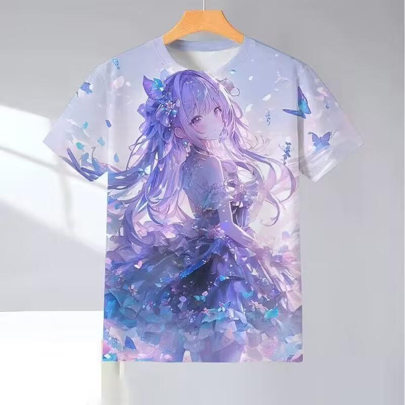 New Summer Sweet Girl Pattern T-Shirt Series, 3D Printed Round Neck, Cute and Unisex Style