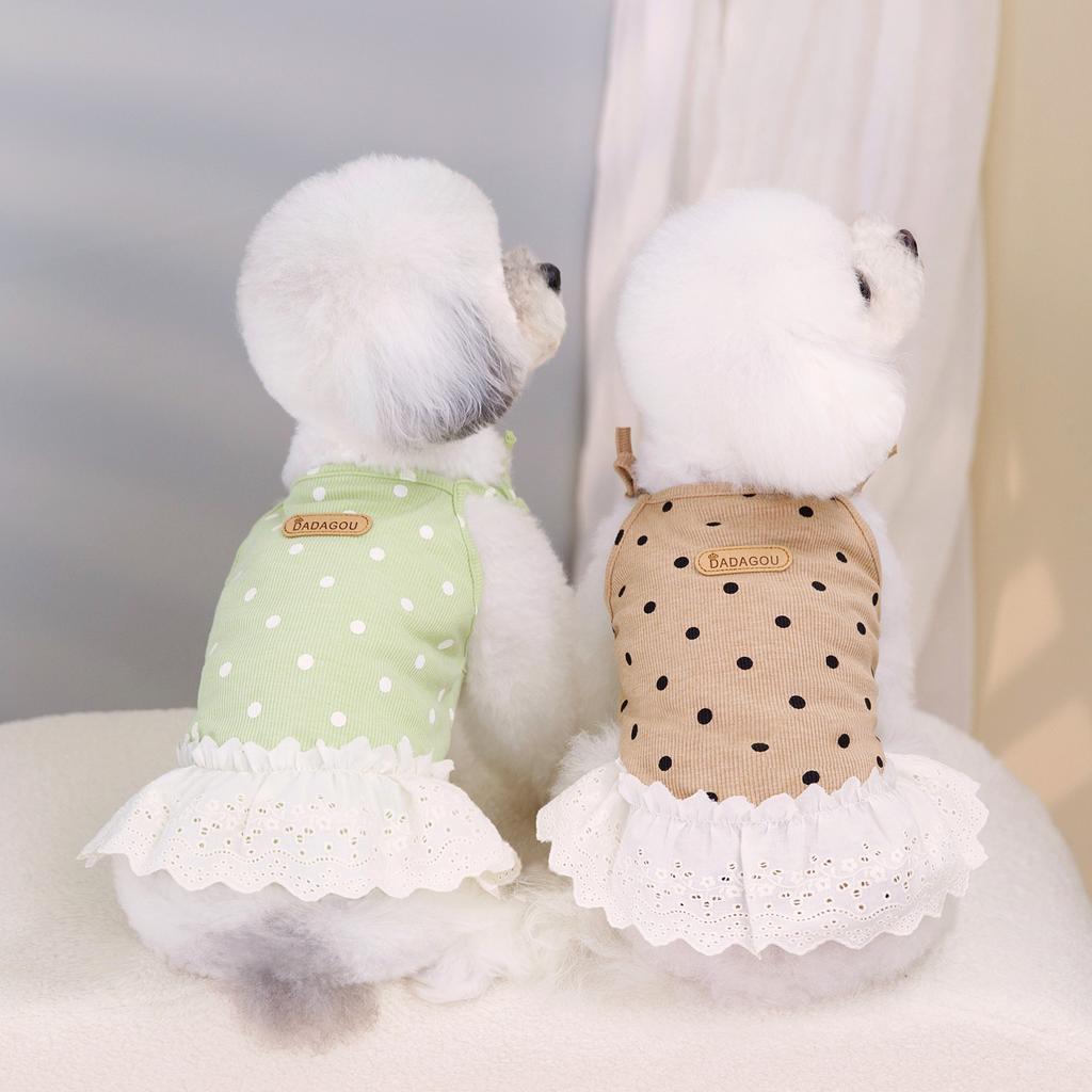 Summer new medium and small teddy dog small fresh floral Korean little suspender cute princess dress pet clothes