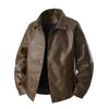 Giacca di pelle da uomo primavera slim fit revers giacca casual da uomo top antivento giacca casual
