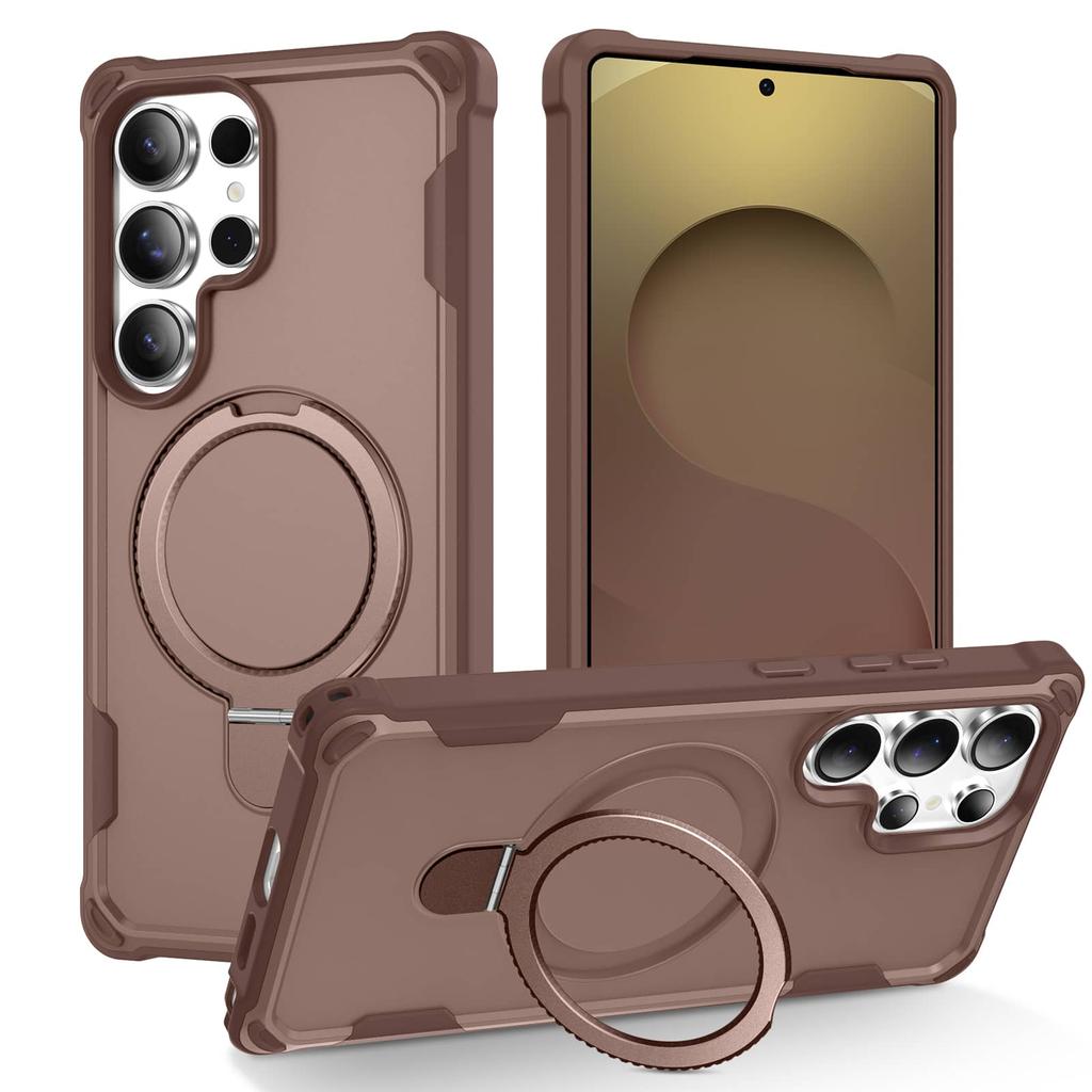 Magnetic Case For Samsung Galaxy S25 Ultra/S25/S24 Plus, MagSafe Charging Compatible Heavy Duty Shockproof Cover With Ring Stand