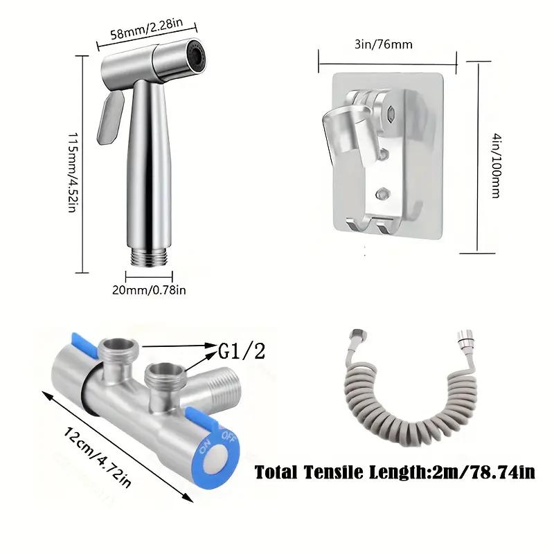 304 stainless steel toilet companion dual-function water outlet angle valve bathroom bidet sprayer booster kit