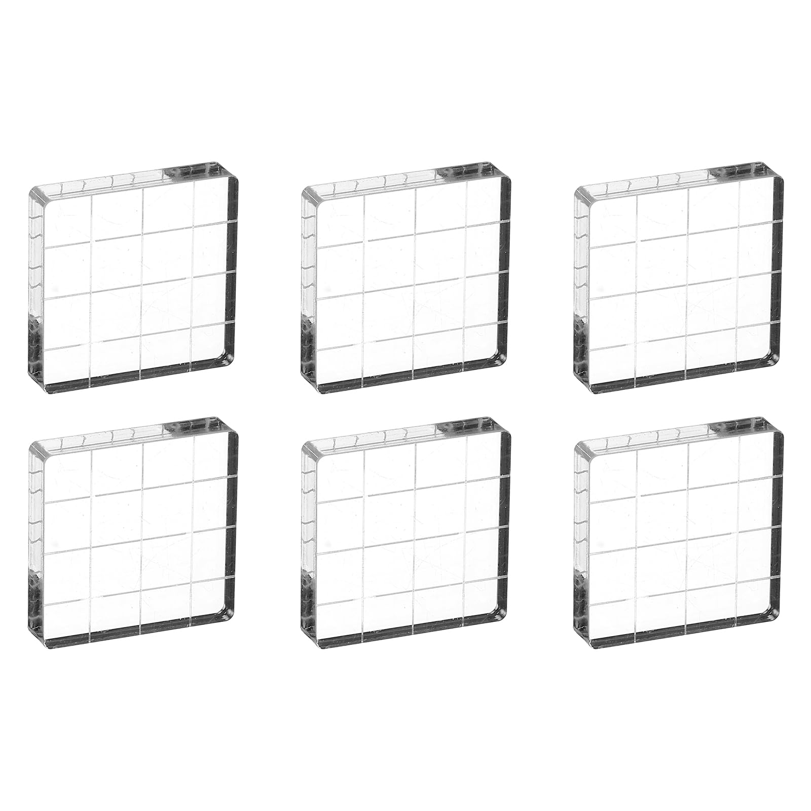 

PATIKIL Acrylic Stamp 6 Pieces Clear Stamping Blocks with Grid Decorative Mounting for DIY Card Making 1.6 x1.6 Blocks, Lines, Blocks, Square,