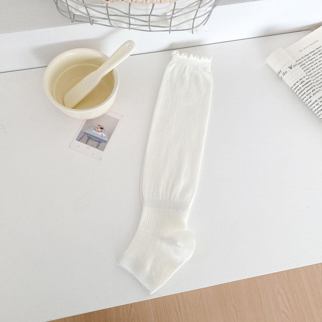 Falbaniaste Baletowe Ocieplacze na Uda - Cienkie, z Piętą, Skarpety na Łydki na Wiosnę/Lato