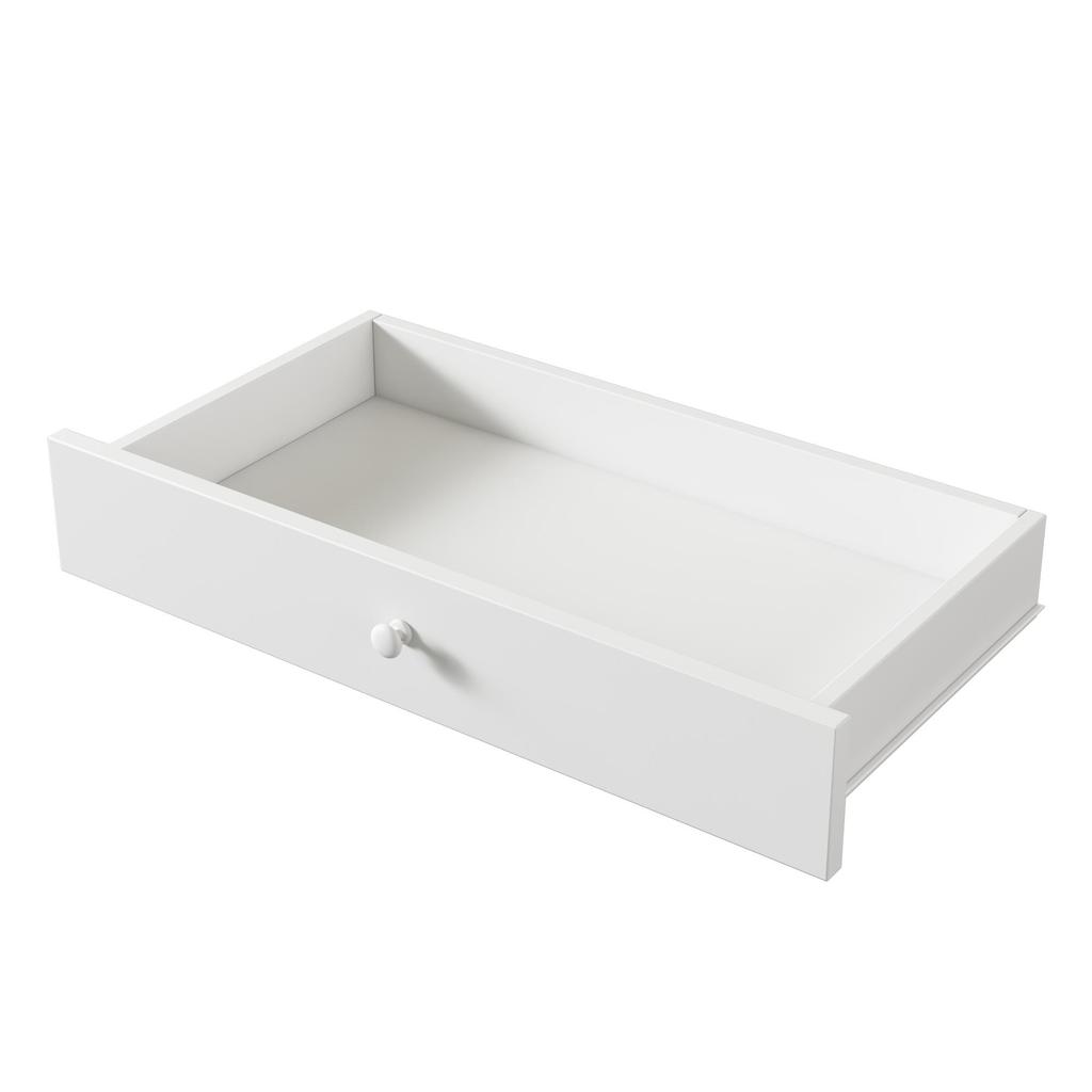 Flieks Sleeper Sofa 90x200 Daybed with Storage, Functional Bed with 2 Drawers, White