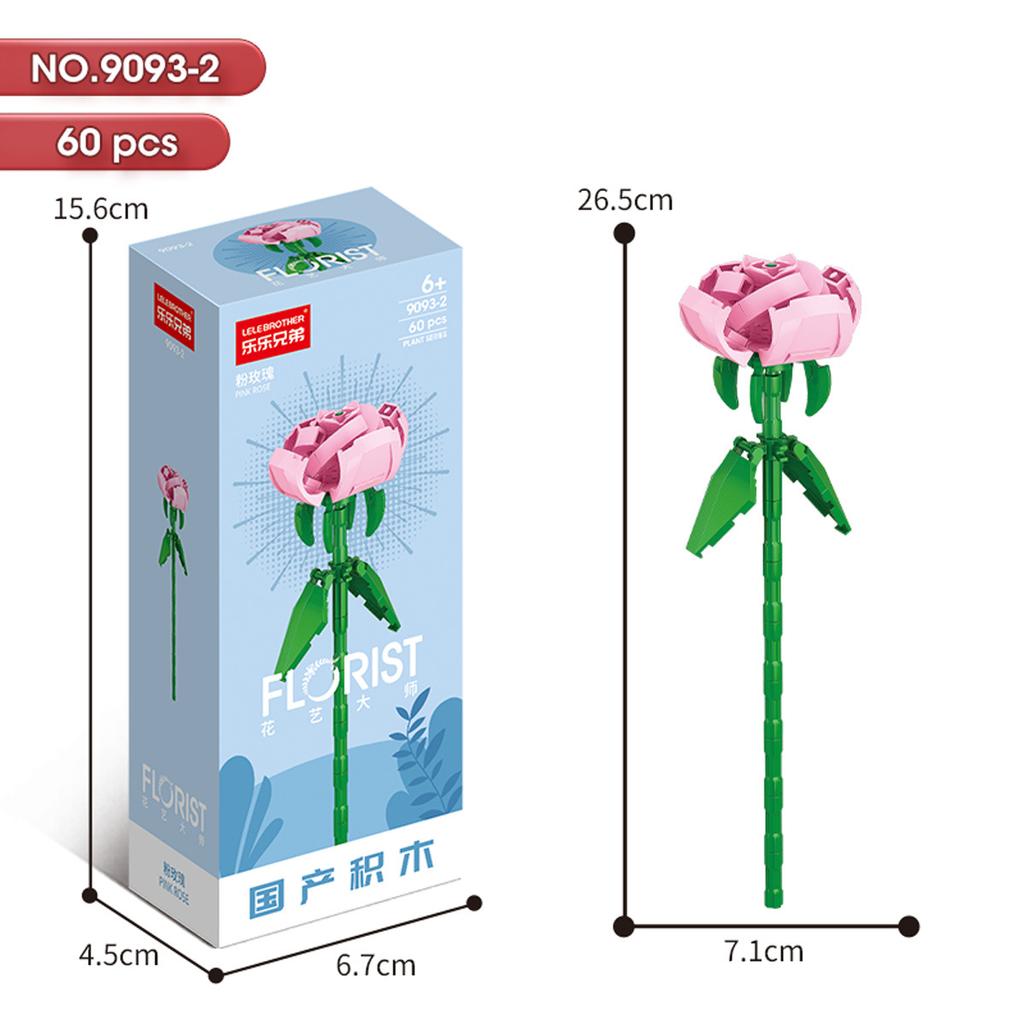 Hot Creative Small Building Block Flower Art Classic Brick Mini Potted Plant Gift For Girls Desk Decoration Simple Assembly Toys