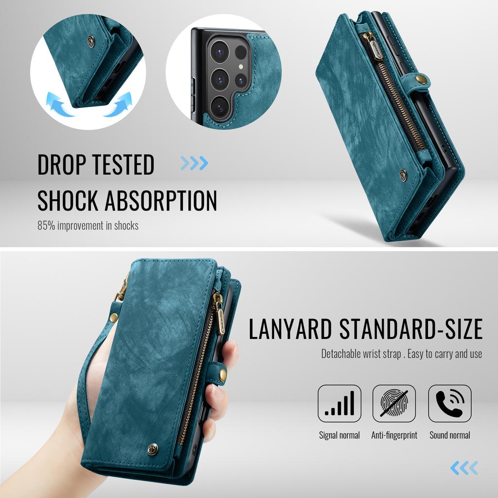 For Samsung Galaxy S26 Ultra Phone Cases CASEME 008 Leather Cover with Detachable Wallet and Strap