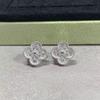 High-quality Lucky Four-leaf Clover Earrings Agate White Mother-of-pearl Earring Buckle Temperament All-match Earrings