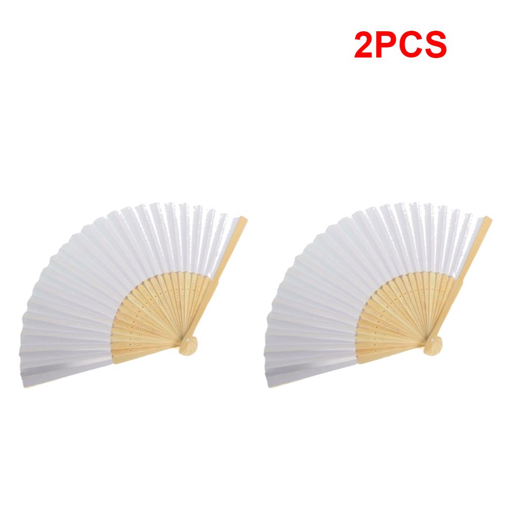 1-10 szt. Weselne wachlarze ręczne Biały papier Bambusowe wachlarze składane Niestandardowe ręcznie malowane DIY Dekoracja wachlarza ręcznego Prezenty malarskie dla dzieci