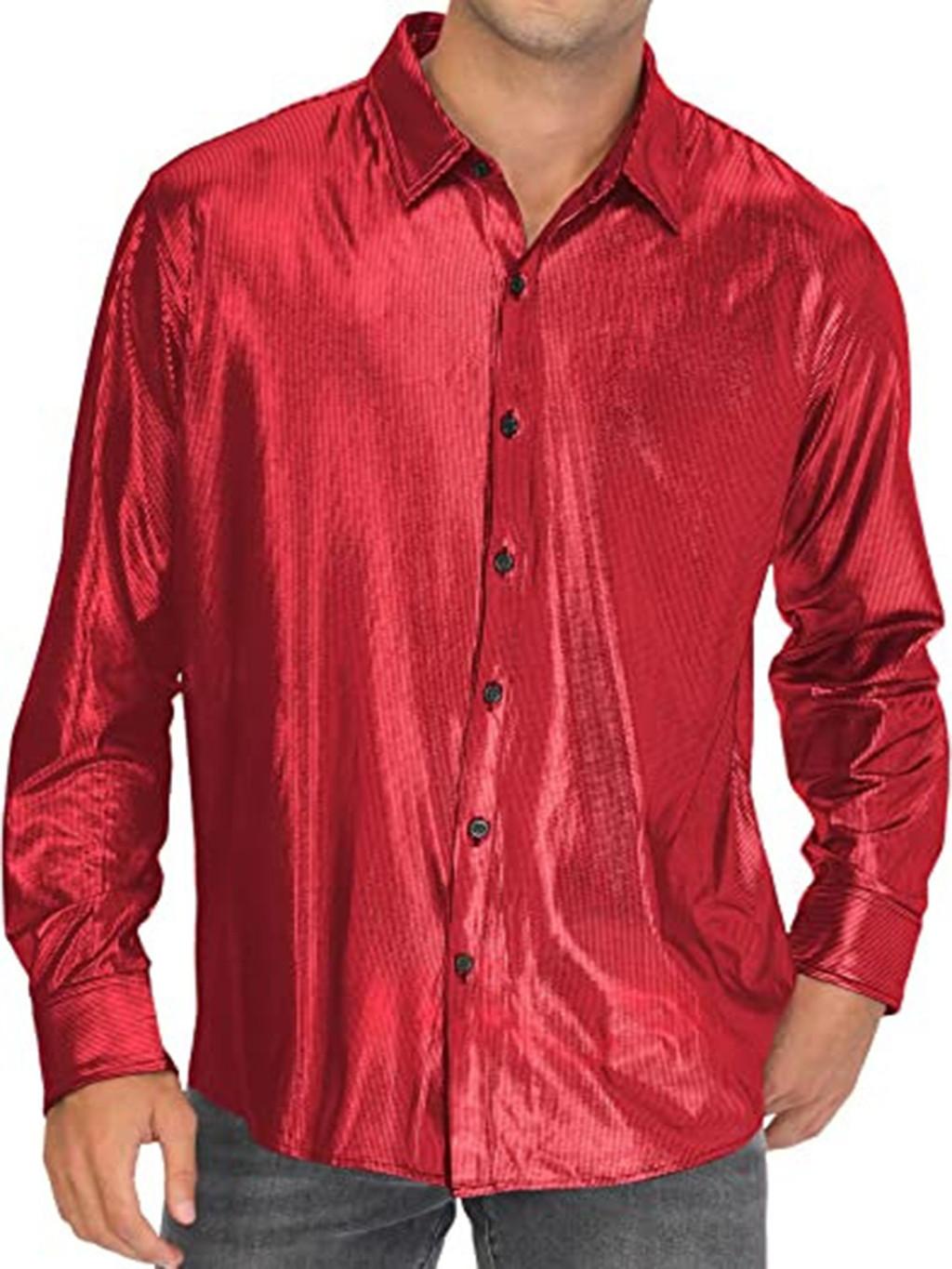 

Фэнтезийная футболка с пайеточной тканью для уличной моды и косплей-мероприятий S красный